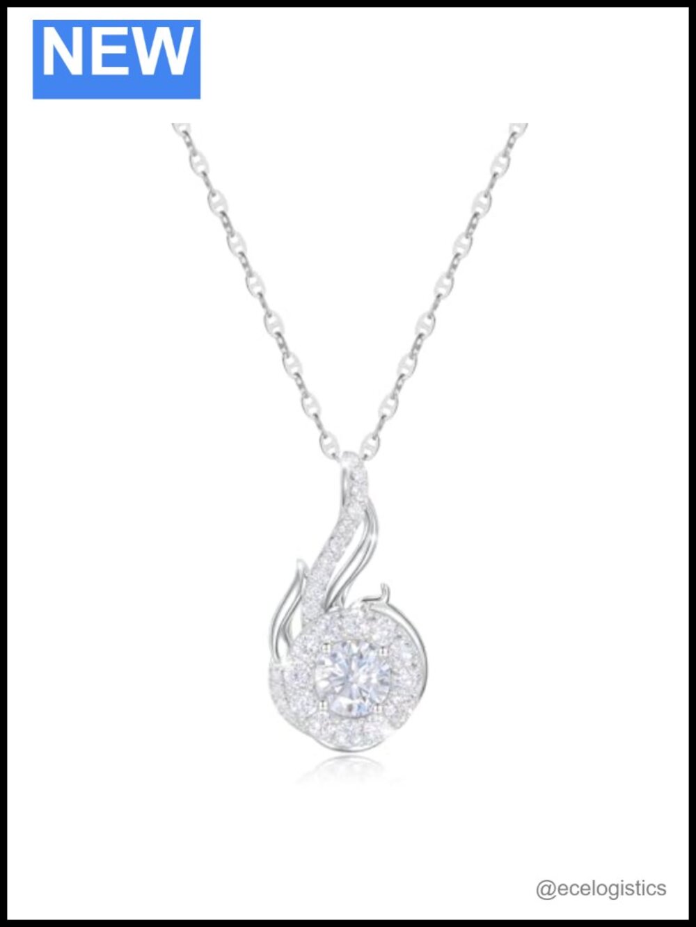 Phoenix Moissanite Pendant Necklace 1CT D VVS1 Hypoallergenic 18-20in Chain